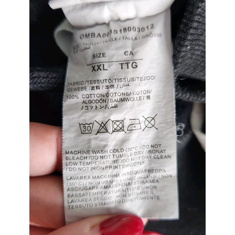 OFF-WHITE Airport Tape Arrows Diag Over Hoodie Black Blue Size 2XL - Picture 5 of 7